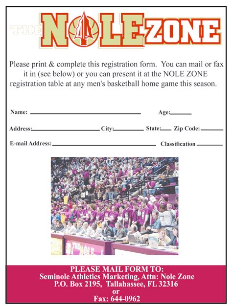 Nole Zone Registration Form - Blank Fillable Template | Fill Out, Print ...