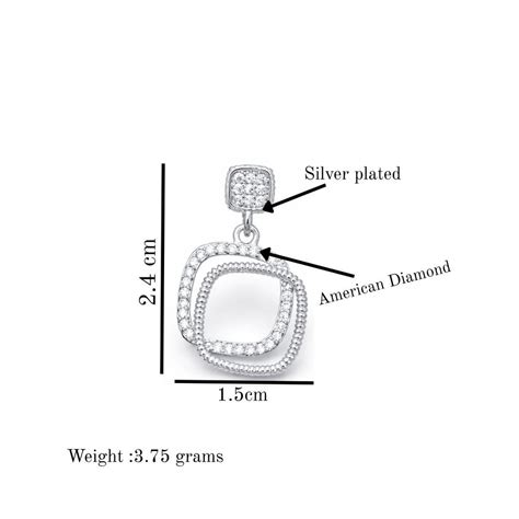 Silver Plated Square Design Drop Earrings – Nilu's Collection