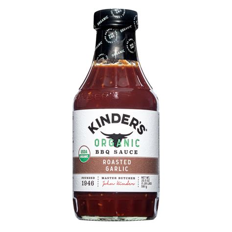 Kinder's Organic Roasted Garlic BBQ Sauce, Grill Condiments, Barbeque ...