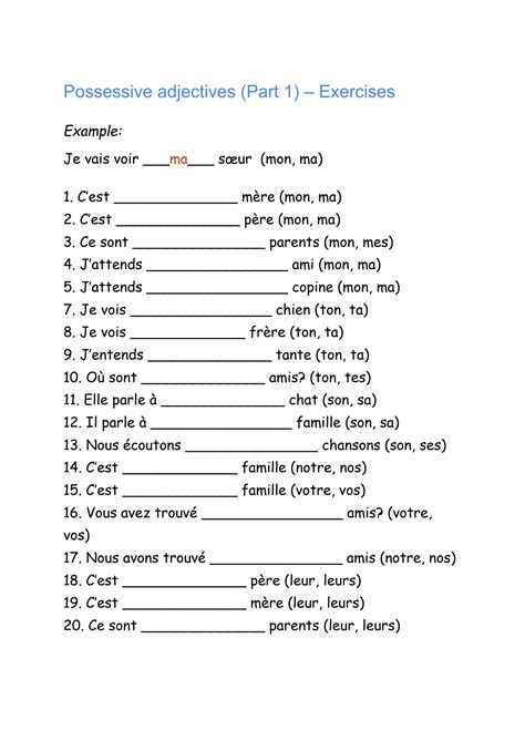 Worksheet In French - prntbl.concejomunicipaldechinu.gov.co
