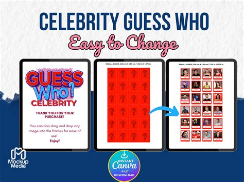 Custom CELEBRITY Guess Who? Printable Guess Who? Editable Guess Who Template, Editable Template ...