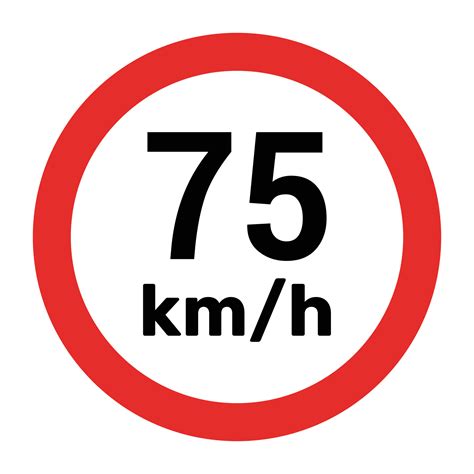 Speed limit sign 75 km h icon vector illustration 30718049 Vector Art ...