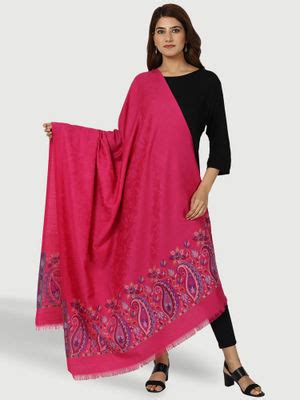 Buy Swi Stylish Womens Kashmiri Kani Woven Rani Wool Shawl Online