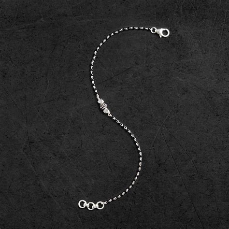 925 sterling silver black beaded chain bracelet Combo use bracelet or ...