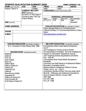 Reserve Qualification Summary 2020-2026 - Fill and Sign Printable ...