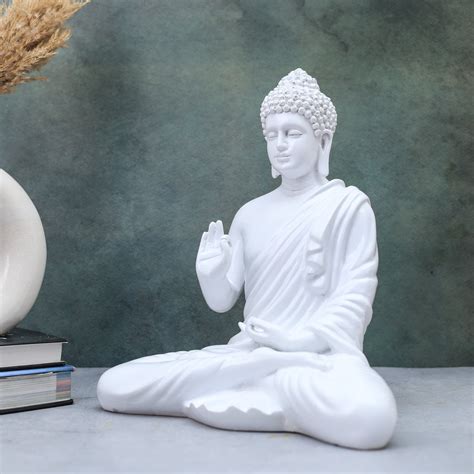 The Advitya | Resin White Buddha Statue