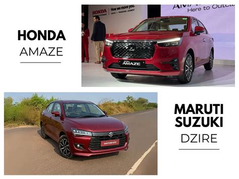 New Honda Amaze vs new Maruti Dzire specs comparison — A solid Dzire to ...
