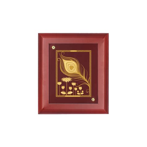 Diviniti 24K Gold Plated PEACOCK FEATHER-2 Wall Hanging for Home| MDF ...