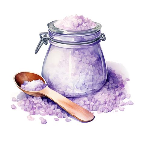 Purple Sea Salt Clipart, Salt With Lavender Images, 10 Watercolor Clip ...
