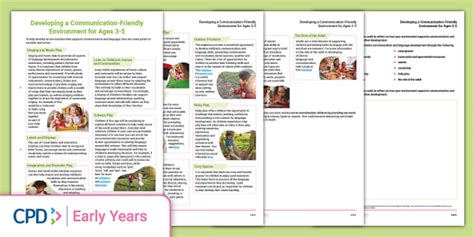 Communication and Language Enriched Environment (Ages 3-5)