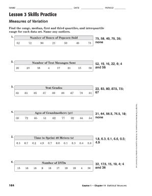 Image result for Lesson 5 Homework Practice Measures of Variation