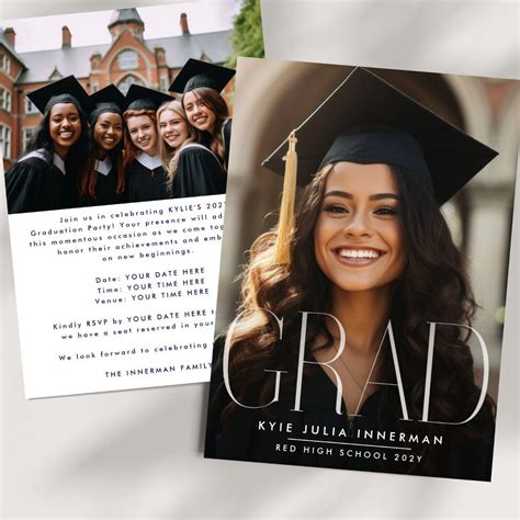 This Is Me GRADIENT GRAD High School Photo PARTY Announcement | Zazzle ...
