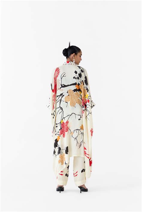 RED CRANE KIMONO & PANTS CO-ORD