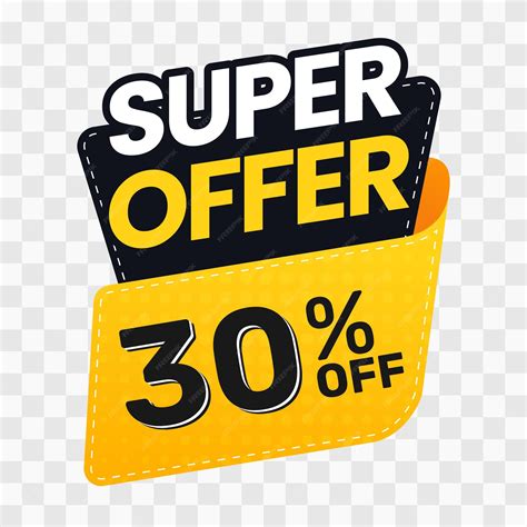 Premium Vector | 30 percent off super discount yellow and black banner