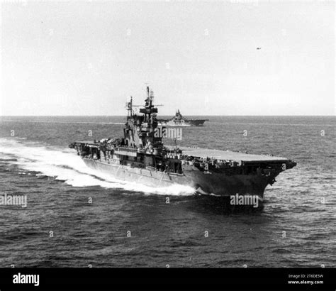 USS Enterprise (CV-6) and USS Lexington (CV-16) at sea in June 1944 ...