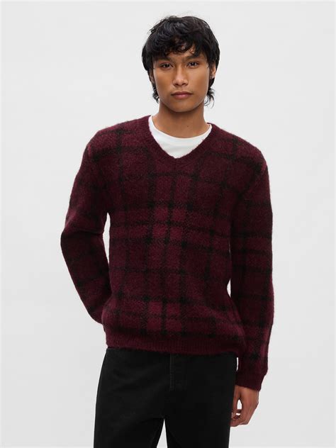Plaid V-Neck Sweater | Gap