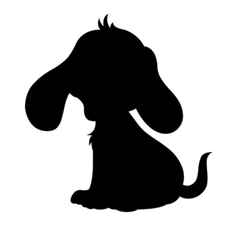 Set van hond silhouet vector geïsoleerd op witte achtergrond dieren ...