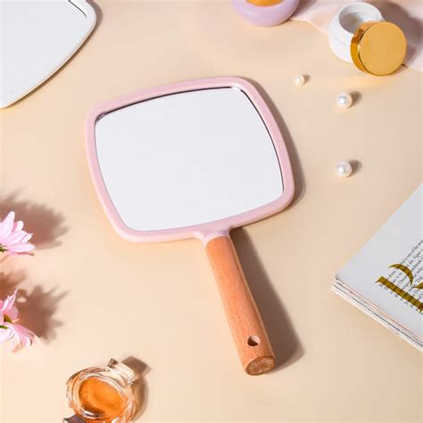 Sleek Square Handheld Mirror Pink Online - Premium Handheld Mirror ...