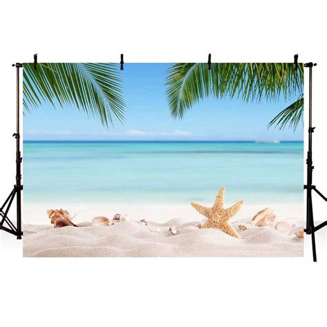 Mehofond 7x5ft Summer Beach Bridal Shower Backdrop Banner Seaside Palm ...