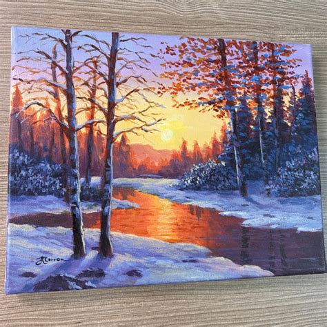 Image result for Easy Acrylic Winter Scene Tutorial