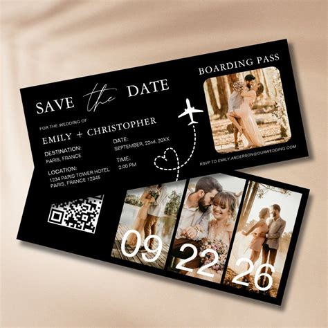 Destination Wedding Boarding Pass Plane QR Code | Zazzle in 2025 ...