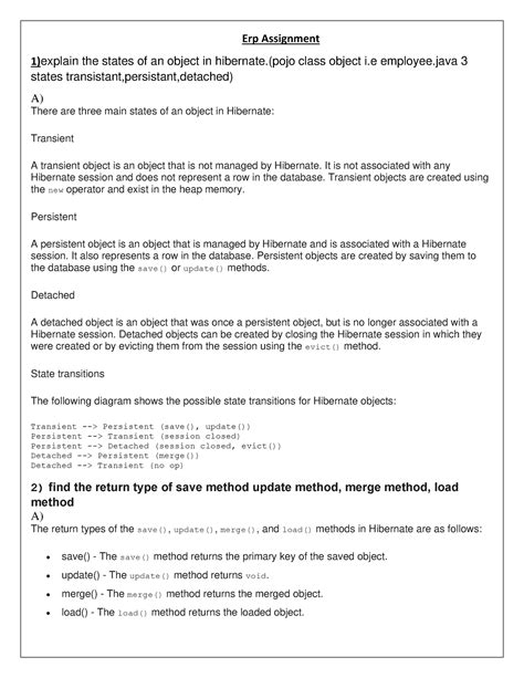 ERP Assignment - Erp Assignment 1)explain the states of an object in ...