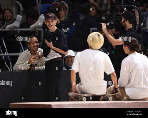 Sora Shirai of Japan reacts during men's semifinal of Skateboard Street ...