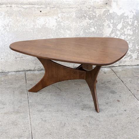 Walnut Mid Century Modern Triangular Coffee Table | Sunbeam Vintage ...