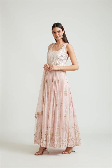 Neeru's Baby Pink Color Georgette Fabric Anarkali Suit Set – Neerus India