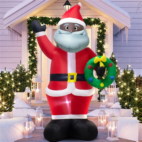 Amazon.com: 12 Ft Giant Christmas Inflatable Black Santa Claus Outdoor ...