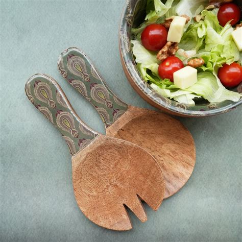 Paisley Wooden Salad Servers – SoHome