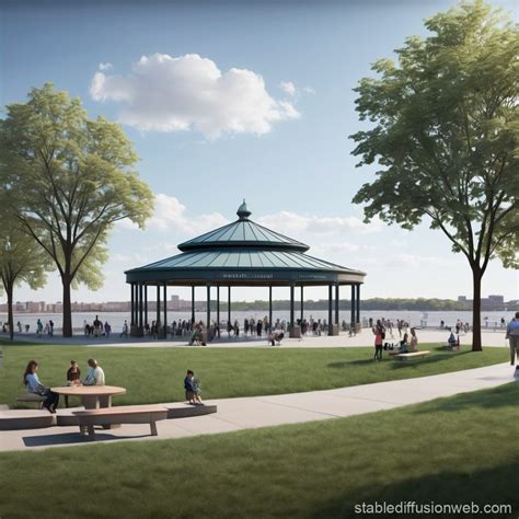 Pavilion Overlooking East River Flats Park | Stable Diffusion Online