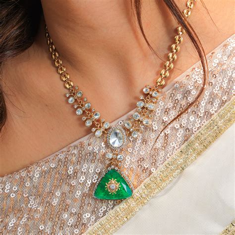Parin Copper brass with stone necklace set – Revive Home