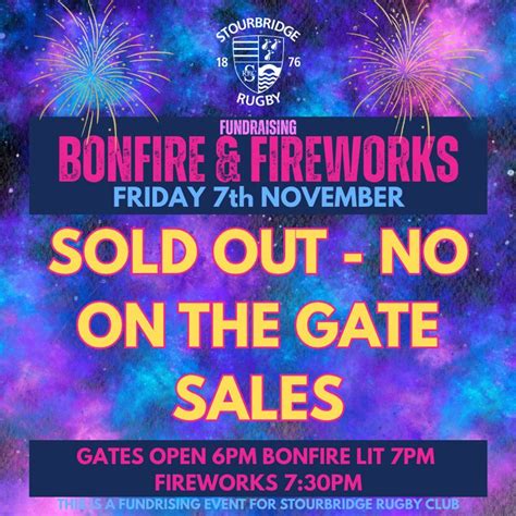 Bonfire & Fireworks at Stourbridge Rugby Club, Stourbridge Rugby ...
