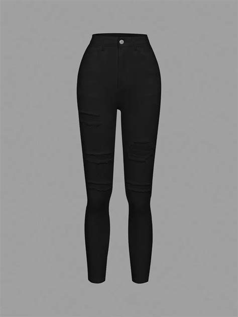 SHEIN Teen Girl Ripped Jeans, Suitable For Casual Daily Wear In Summer ...