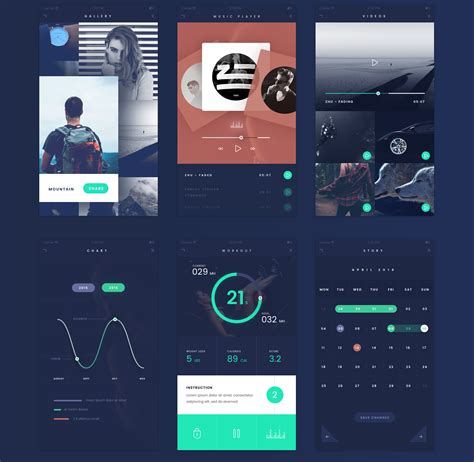 Free FADE APP UI Kit Psd File - Graphic Google - Tasty Graphic Designs ...
