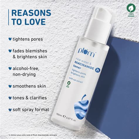 Niacinamide Rice Water Toner for All Skin Types | Plum Goodness