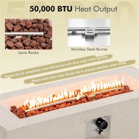 Giantex Propane Fire Pit Table, 50,000 BTU Terrazzo India | Ubuy