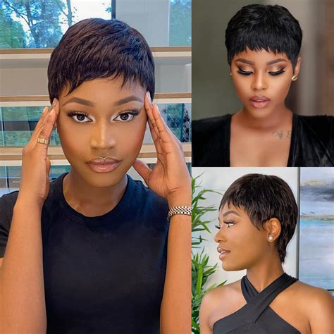 Amazon.com : SAEIALL Pixie Cut Wig Human Hair Wigs for Women 27/60 ...