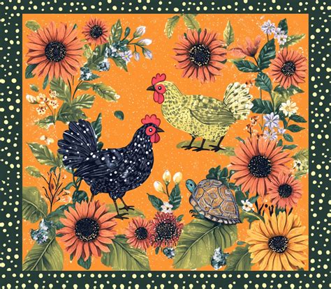 Chicken Floral Folk Art Free Stock Photo - Public Domain Pictures