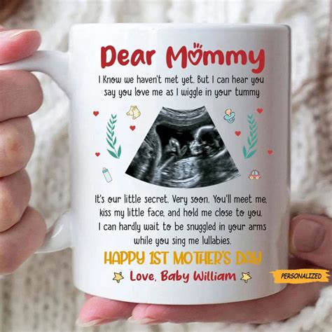 Custom Ultrasound Photo, Wiggle in Mommy’s Tummy Mug, Personalized 1st ...