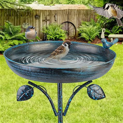 Qipade Metal Bird Bath with 5-Pronged Stakes, Lightweight India | Ubuy