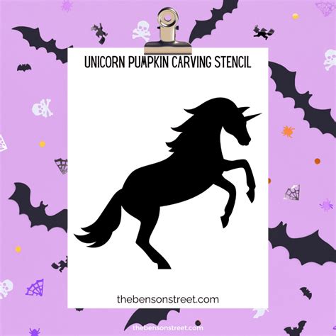 Free Printable Unicorn Pumpkin Carving Stencil for Halloween