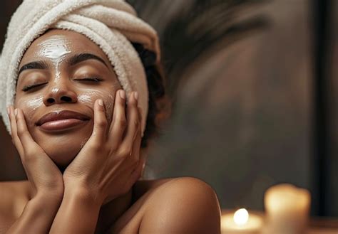 Photo portrait of a young woman getting having a head massage facial ...