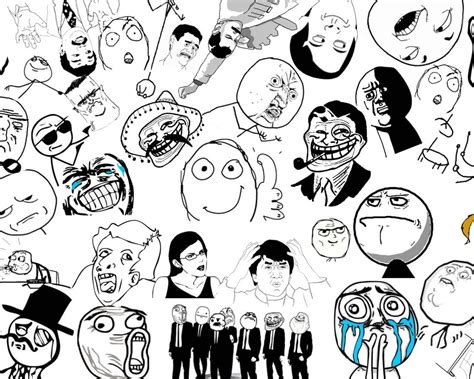 Download Black And White Troll Faces Meme Laptop Wallpaper | Wallpapers.com