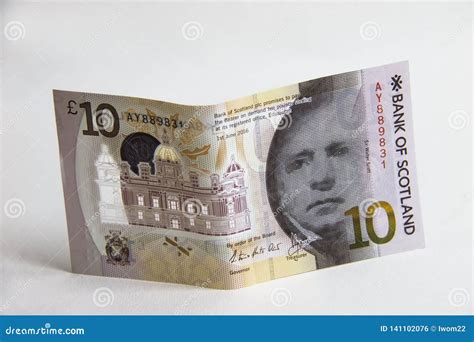 Scottish Money. Ten Pound Bank Note. Editorial Photo - Image of ...