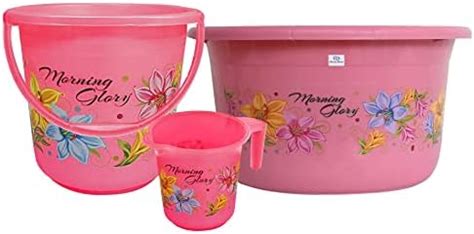 Heart Home Printed 3 Pieces Unbreakable Virgin Plastic Multipurpose ...