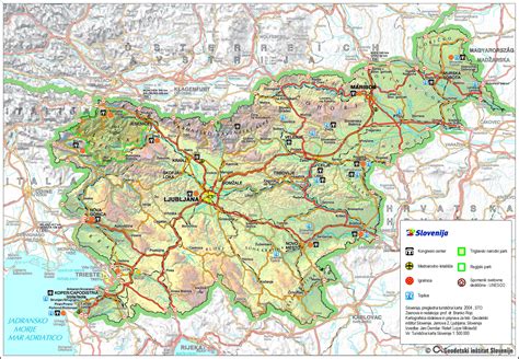 Large detailed roads and tourist map of Slovenia | Vidiani.com | Maps of all countries in one place