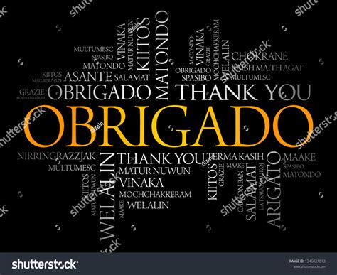 Obrigado Thank You Portuguese Word Cloud Stock Vector (Royalty Free ...