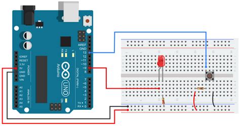 Image result for Arduino with Push Button and LED Code